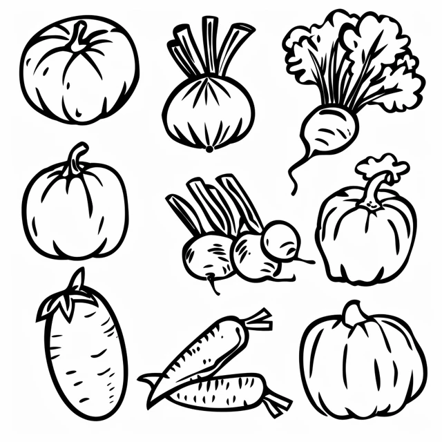 Dibujos para colorear e imprimir Vegetables