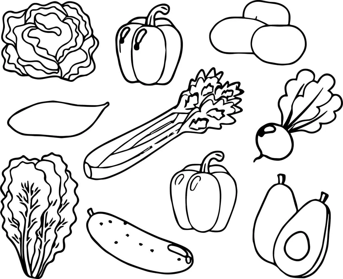 Dibujos para colorear e imprimir Vegetables