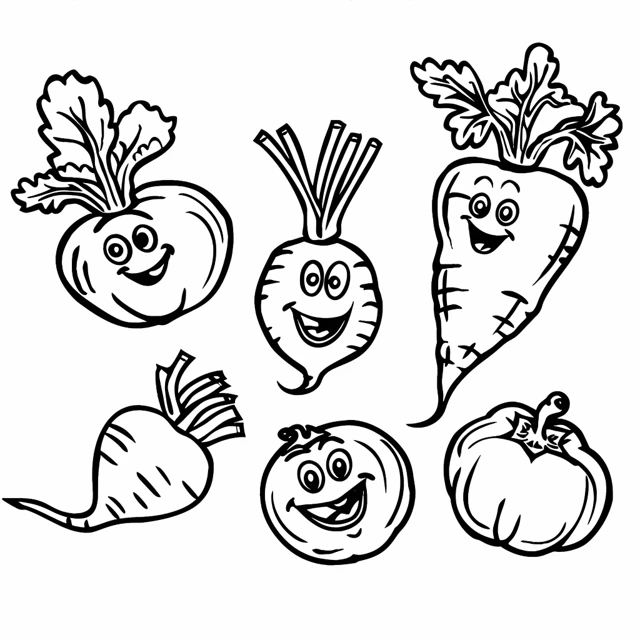 Dibujos para colorear e imprimir Vegetables