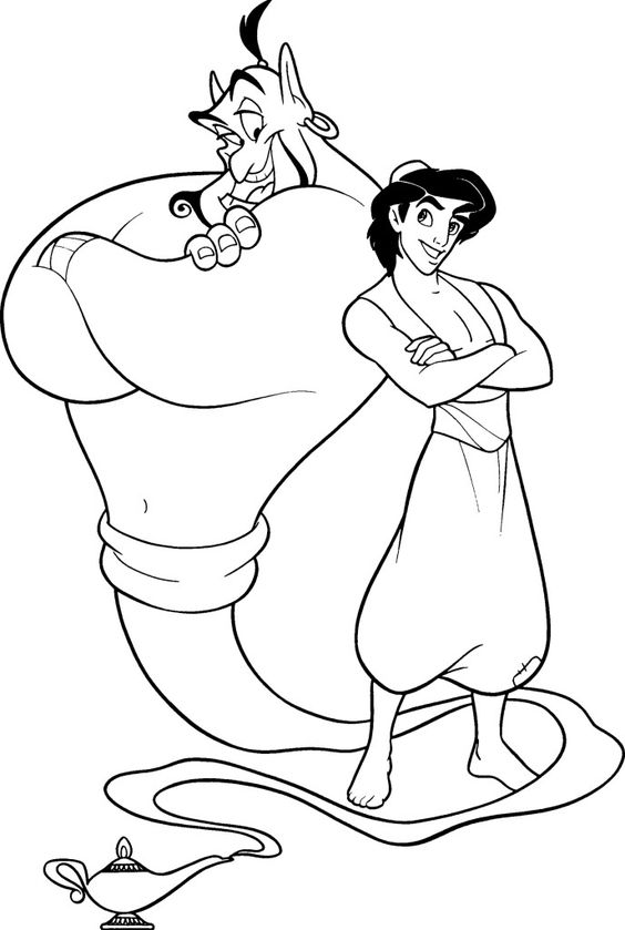 Dibujos para colorear e imprimir Aladdin