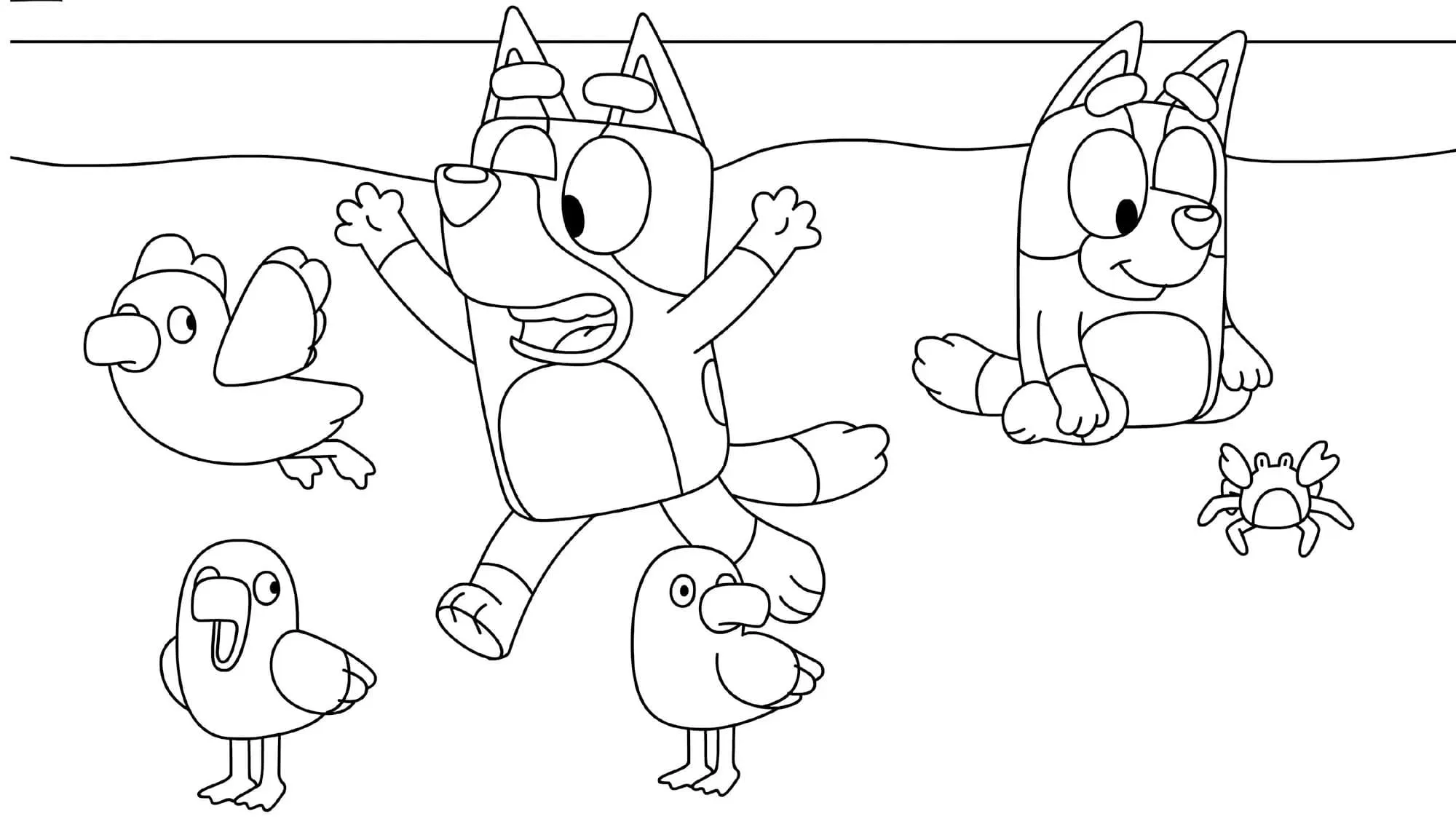 Dibujos para colorear e imprimir Bluey