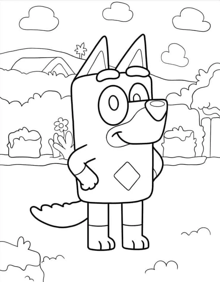 Dibujos para colorear e imprimir Bluey