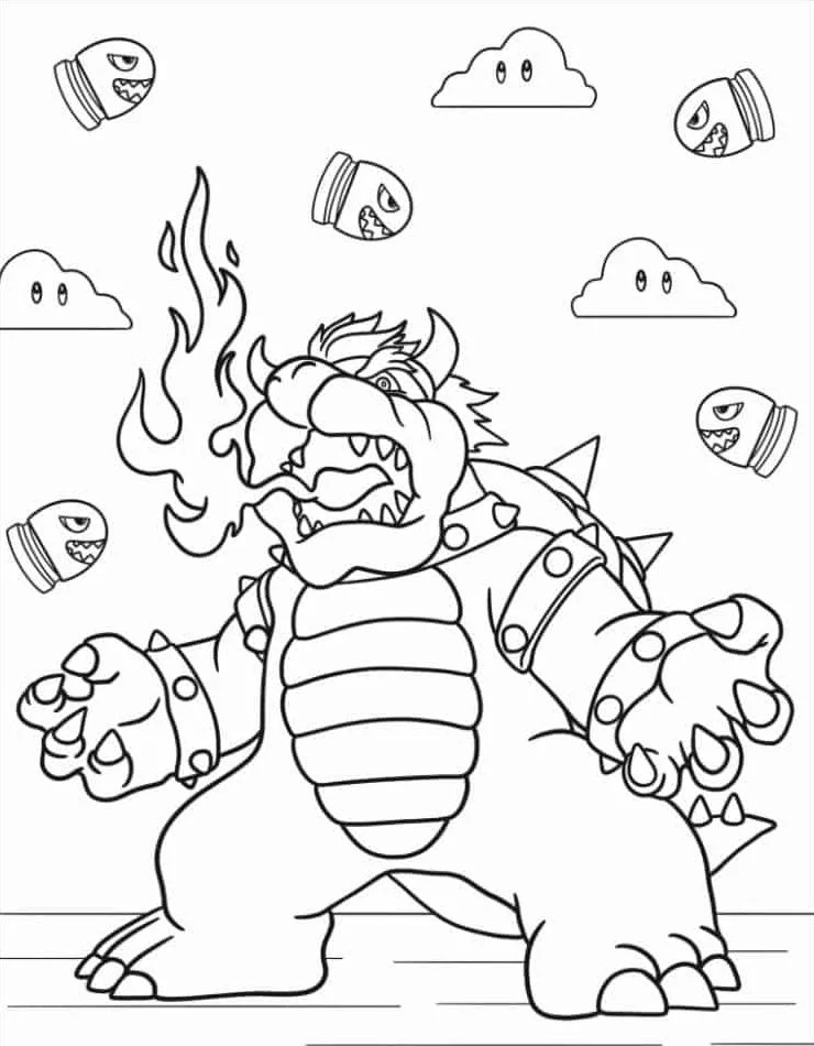 Dibujos para colorear e imprimir Bowser