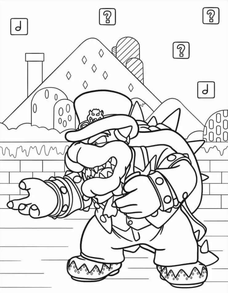 Dibujos para colorear e imprimir Bowser