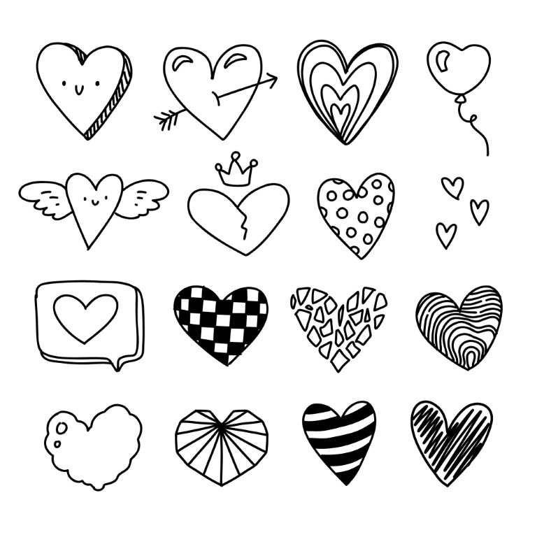 Dibujos para colorear e imprimir Hearts