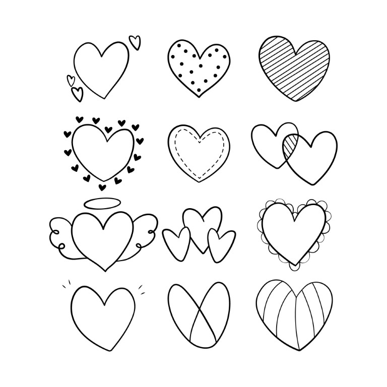 Dibujos para colorear e imprimir Hearts