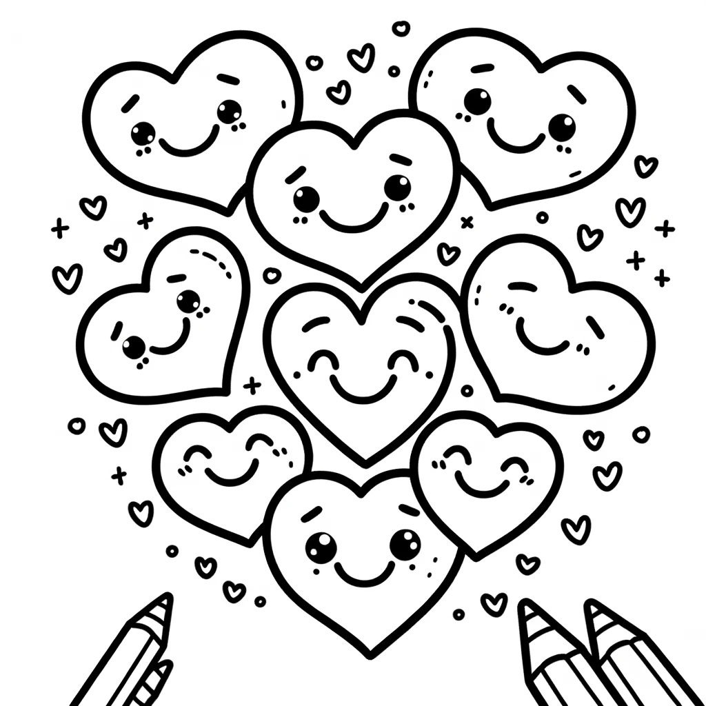 Dibujos para colorear e imprimir Hearts