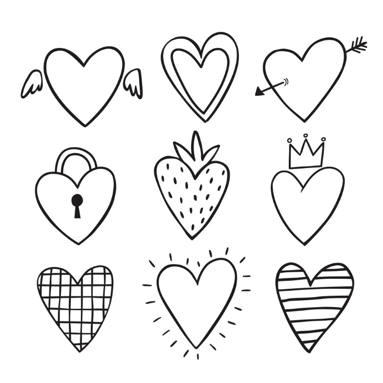 Dibujos para colorear e imprimir Hearts