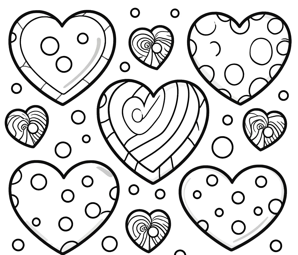 Dibujos para colorear e imprimir Hearts