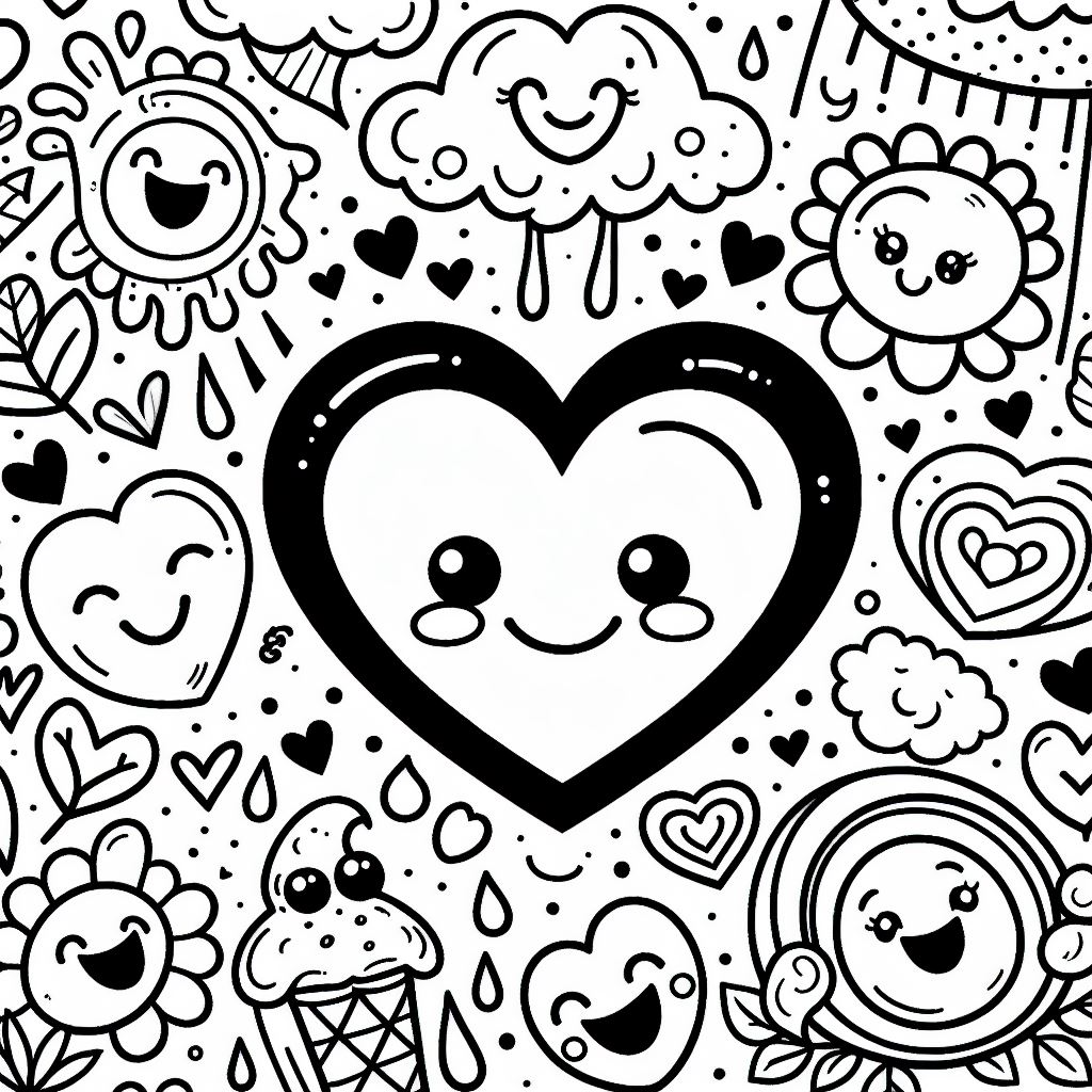 Dibujos para colorear e imprimir Hearts