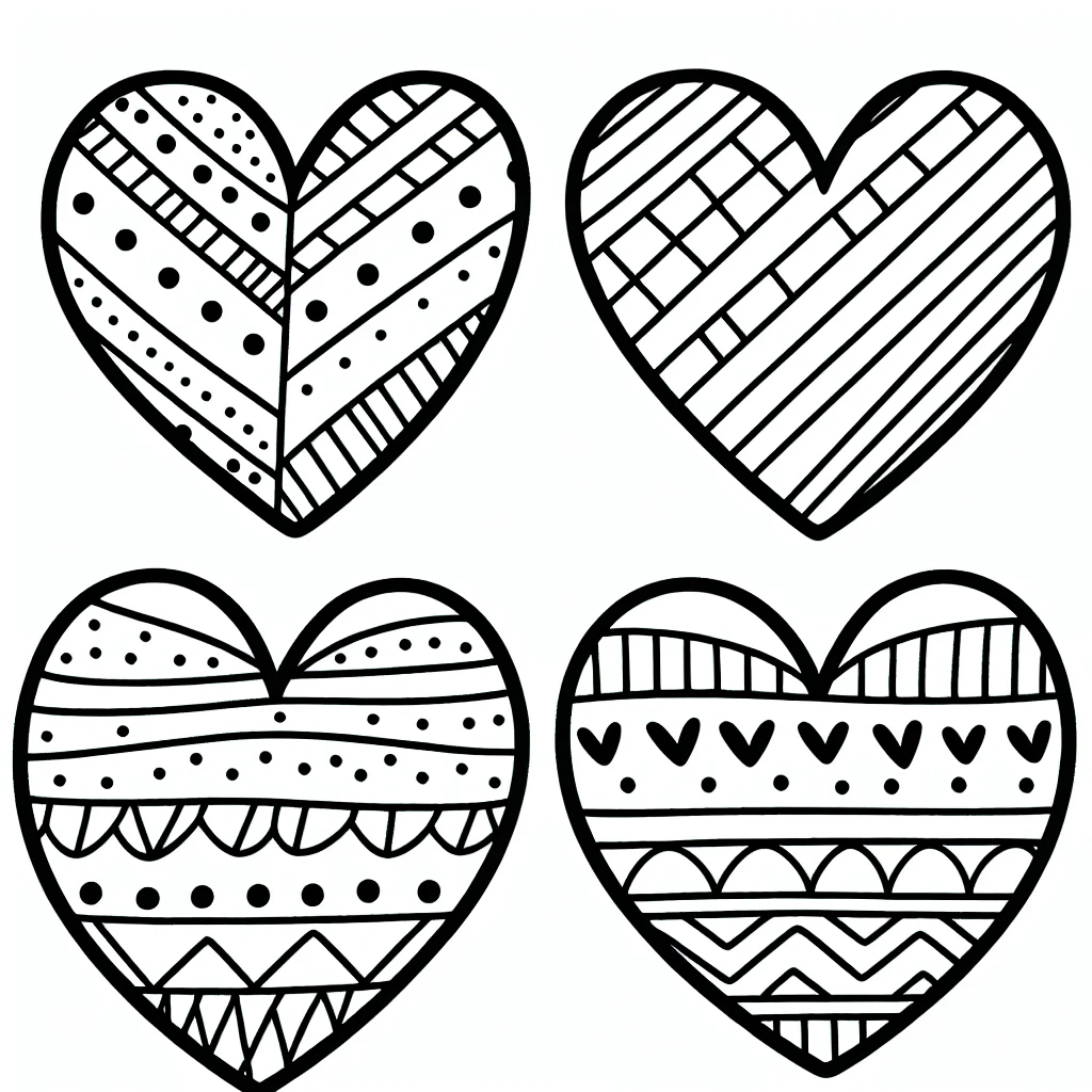 Dibujos para colorear e imprimir Hearts