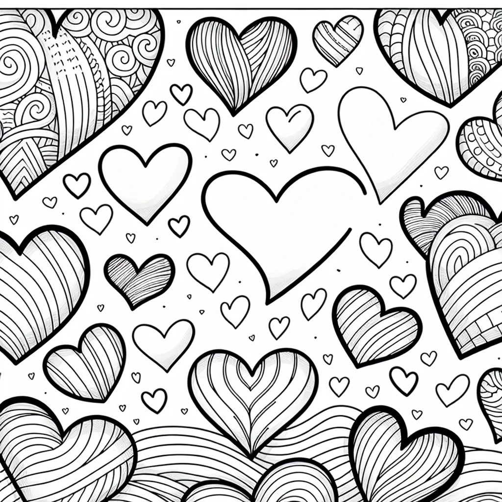 Dibujos para colorear e imprimir Hearts