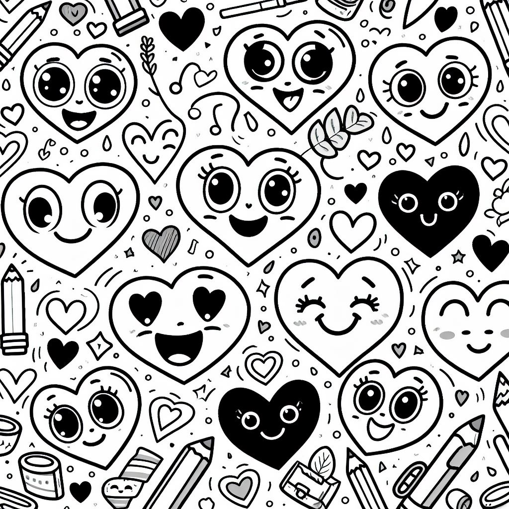 Dibujos para colorear e imprimir Hearts